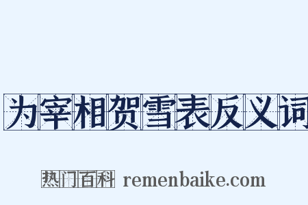 为宰相贺雪表反义词是什么意思的图片